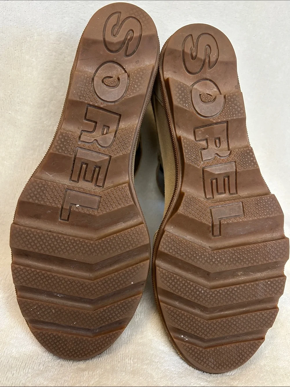 Sorel Joanie II Taupe Leather Wedge Platform Sandals Ankle Strap Women 8.5
